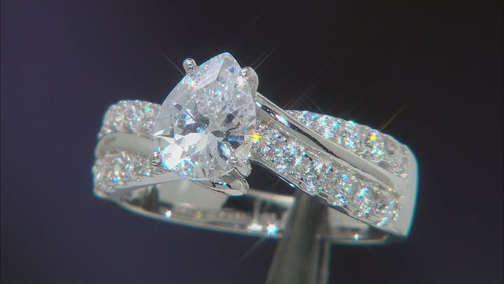 White Cubic Zirconia Rhodium Over Sterling Silver Ring 3.39ctw Video Thumbnail