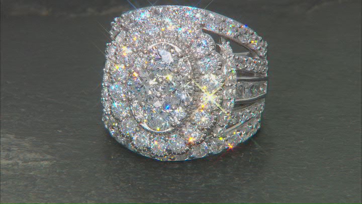 White Cubic Zirconia Rhodium Over Sterling Silver Ring 7.43ctw Video Thumbnail