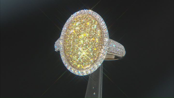 Yellow And White Cubic Zirconia 18k Yellow Gold Over Sterling Silver Ring 3.25ctw Video Thumbnail
