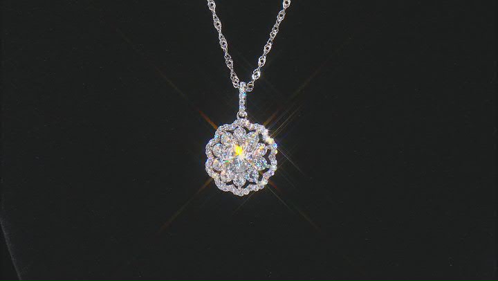 White Cubic Zirconia Rhodium Over Sterling Silver Pendant With Chain 4.87ctw Video Thumbnail