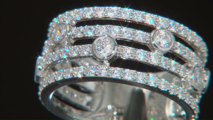 White Cubic Zirconia Rhodium Over Sterling Silver Ring 3.70ctw Video Thumbnail