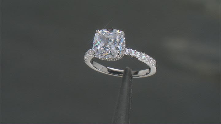 White Cubic Zirconia Rhodium Over Sterling Silver Ring 6.02ctw Video Thumbnail