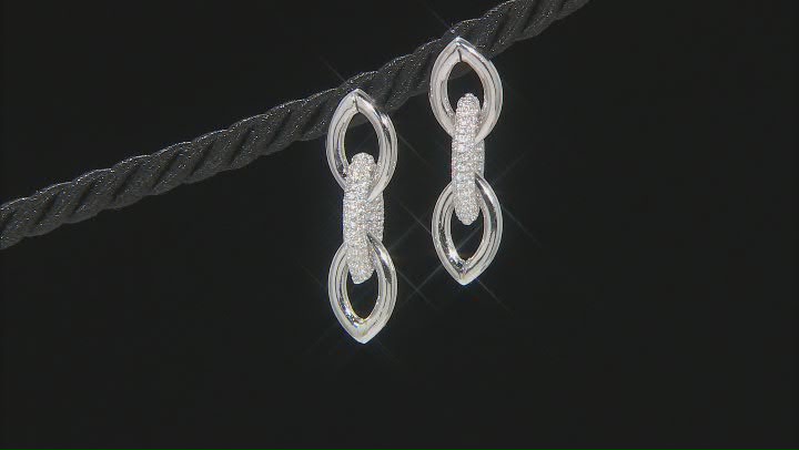 White Cubic Zirconia Rhodium Over Sterling Silver Earrings 2.88ctw Video Thumbnail
