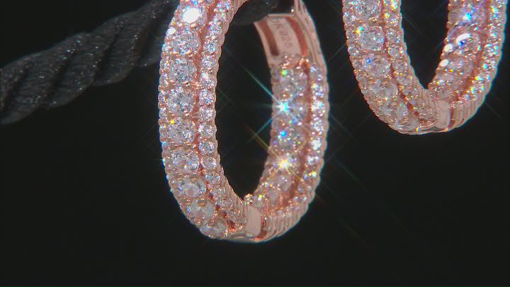 White Cubic Zirconia 18K Rose Gold Over Sterling Silver Earrings 6.90ctw Video Thumbnail