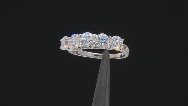 Cubic Zirconia Rhodium Over Sterling Silver Ring 4.30ctw Video Thumbnail
