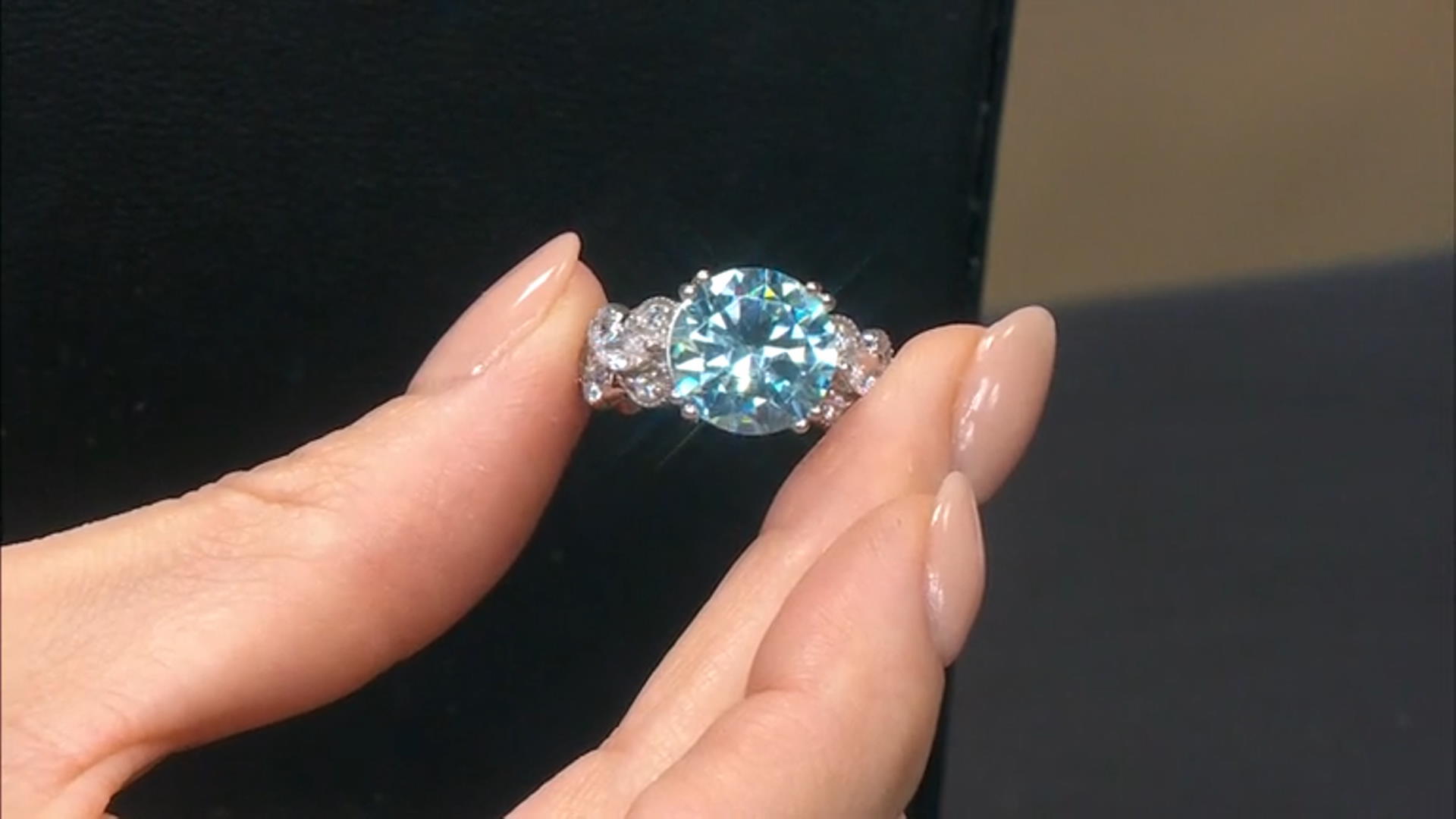 Blue And White Cubic Zirconia Platinum Over Sterling Silver Ring 11.35ctw Video Thumbnail
