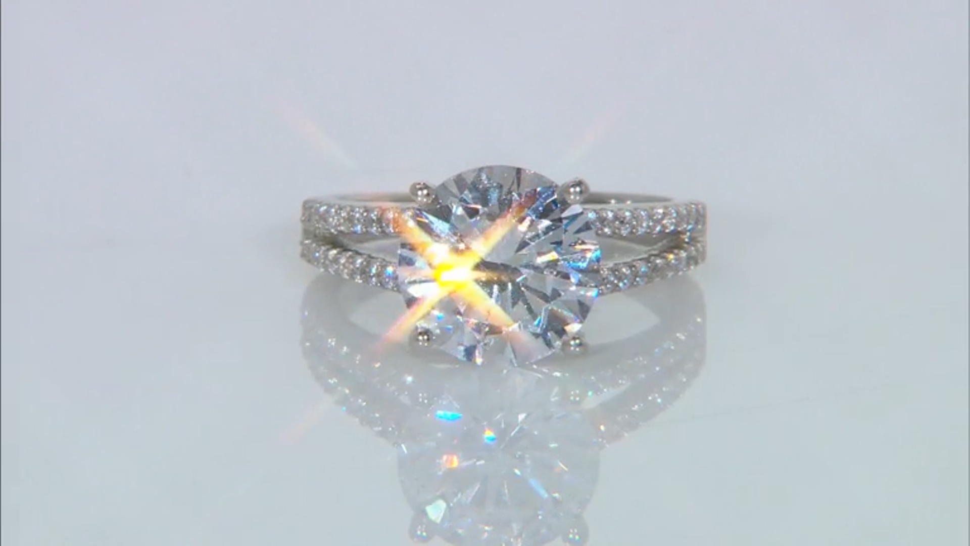 White Cubic Zirconia Platinum Over Sterling Silver Ring 7.67ctw Video Thumbnail