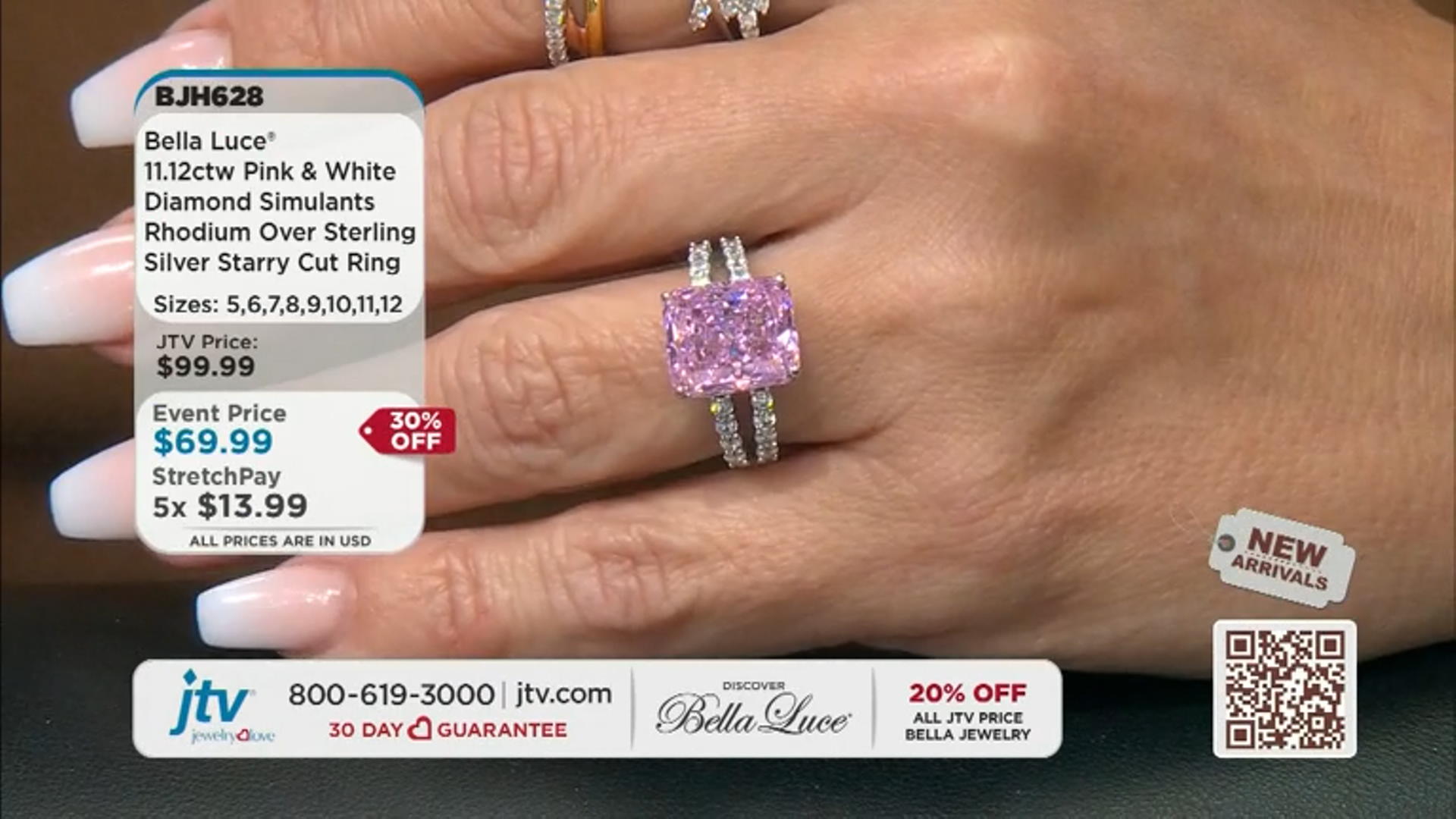 Pink And White Cubic Zirconia Rhodium Over Sterling Silver Starry Cut Ring 11.12ctw Video Thumbnail