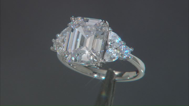 White Cubic Zirconia Rhodium Over Sterling Silver Ring 8.99ctw Video Thumbnail