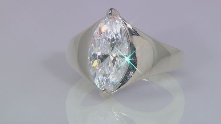 White Cubic Zirconia Platinum Over Sterling Silver Ring 3.49ctw Video Thumbnail
