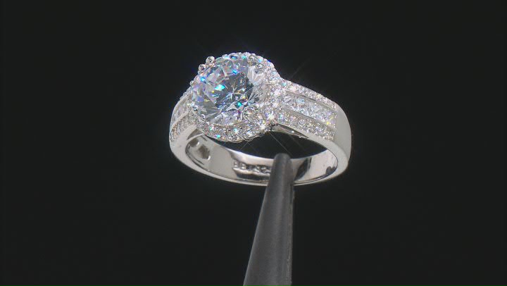 White Cubic Zirconia Platinum Over Sterling Silver Ring 6.67ctw Video Thumbnail