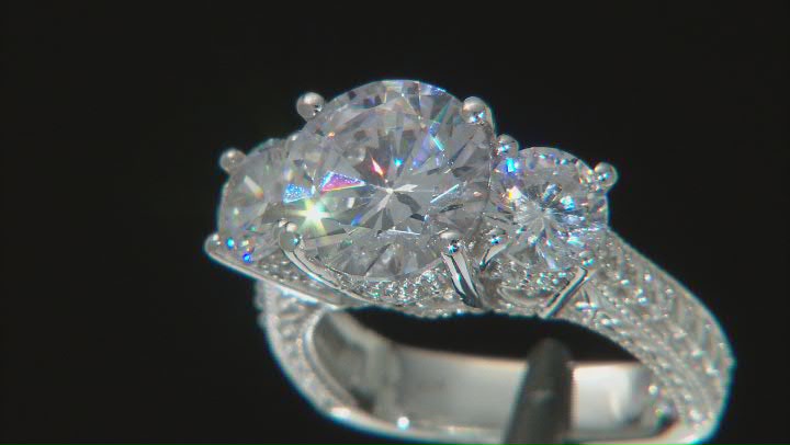 White Cubic Zirconia Platinum Over Sterling Silver 26th Anniversary Ring 9.50ctw Video Thumbnail