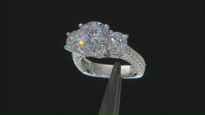 White Cubic Zirconia Platinum Over Sterling Silver 26th Anniversary Ring 9.50ctw Video Thumbnail