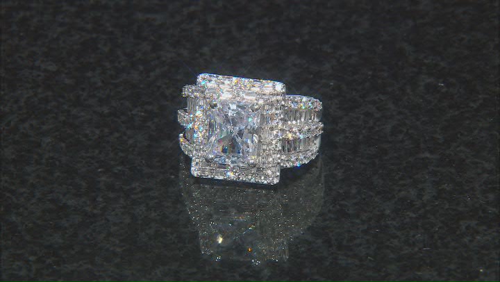 White Cubic Zirconia Rhodium Over Sterling Silver Ring 7.63ctw Video Thumbnail