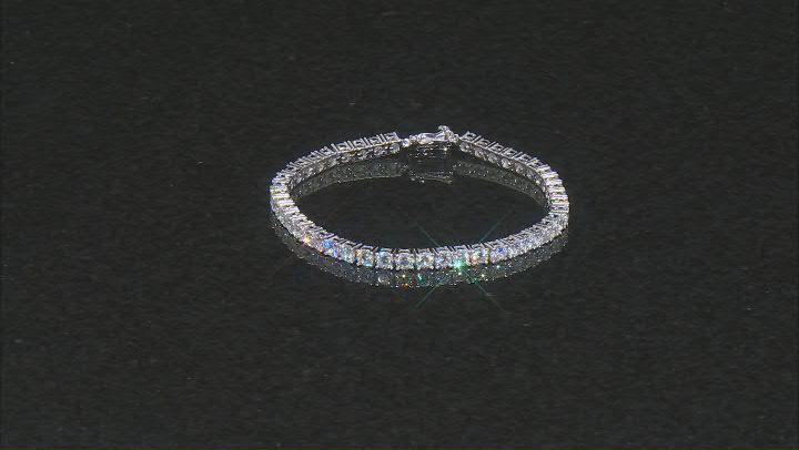 White Cubic Zirconia Rhodium Over Sterling Silver Tennis Bracelet 17.34ctw Video Thumbnail