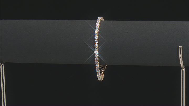 White Cubic Zirconia 18k Yellow Gold Over Sterling Silver Tennis Bracelet 17.34ctw Video Thumbnail