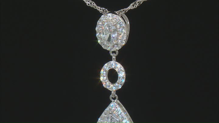 White Cubic Zirconia Rhodium Over Sterling Silver Pendant 6.85ctw Video Thumbnail