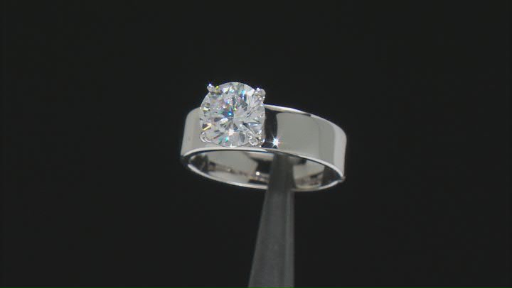 White Cubic Zirconia Rhodium Over Sterling Silver Ring 3.46ctw Video Thumbnail