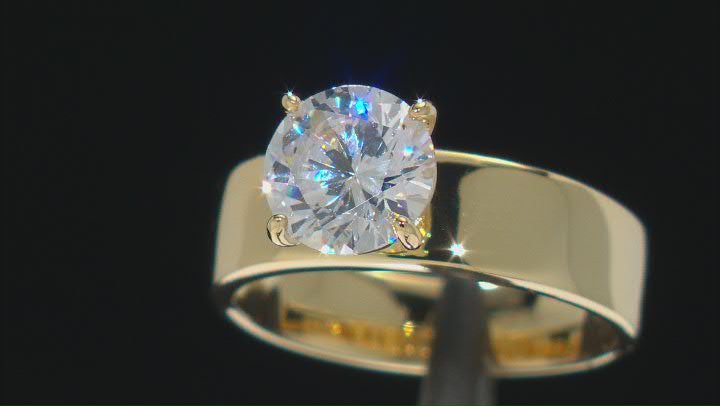 White Cubic Zirconia 18k Yellow Gold Over Sterling Silver Ring 3.46ctw Video Thumbnail