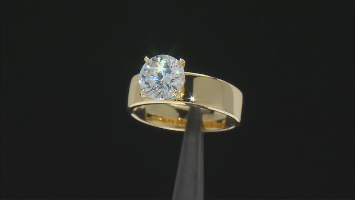 White Cubic Zirconia 18k Yellow Gold Over Sterling Silver Ring 3.46ctw Video Thumbnail