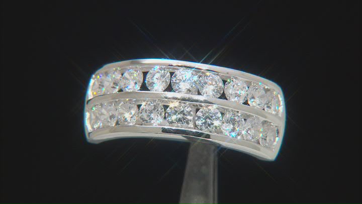 White Cubic Zirconia Platinum Over Sterling Silver Ring 3.30ctw Video Thumbnail