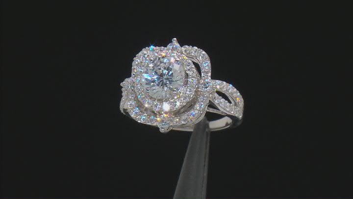 White Cubic Zirconia Rhodium Over Sterling Silver Ring 5.55ctw Video Thumbnail