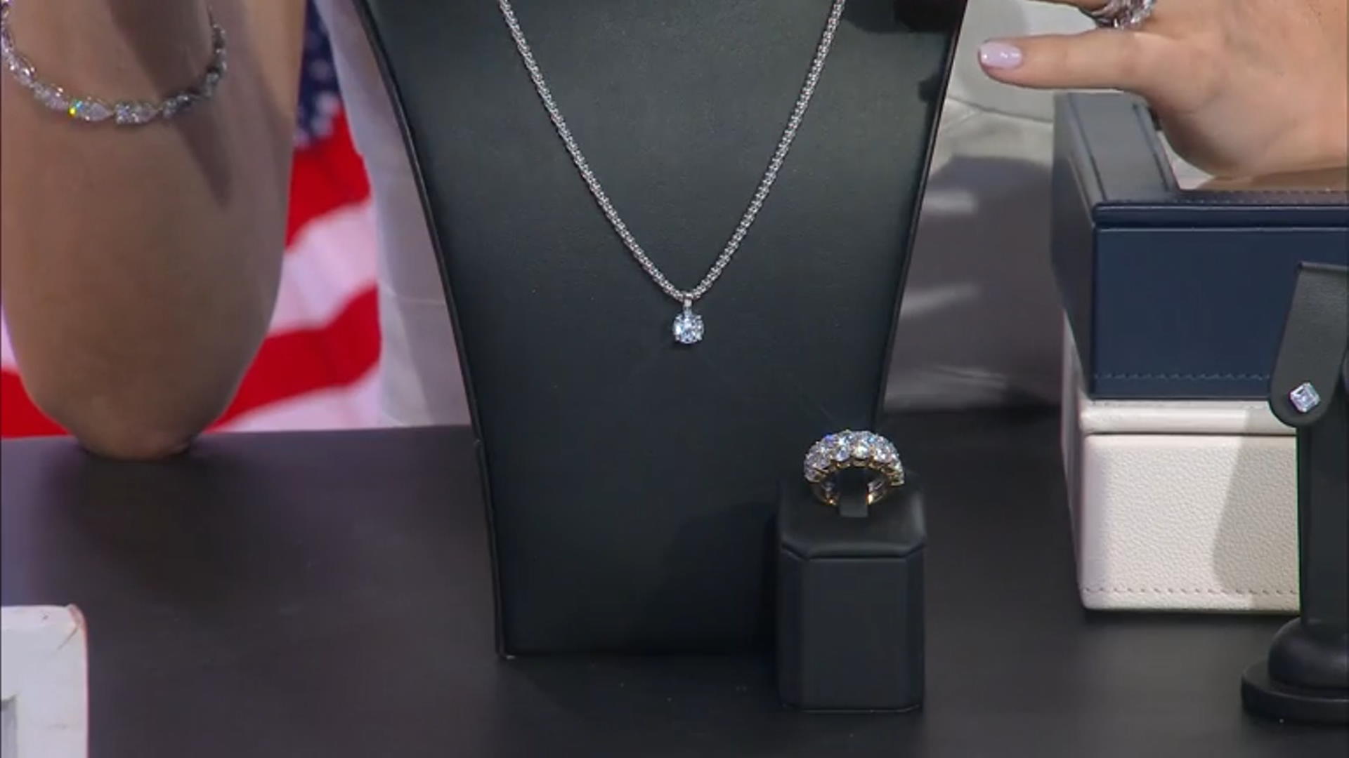 White Cubic Zirconia Platinum Over Sterling Silver Pendant With Popcorn Chain 2.00ctw Video Thumbnail
