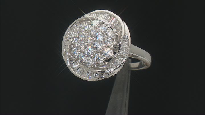 White Cubic Zirconia Rhodium Over Sterling Silver Ring 3.20ctw Video Thumbnail