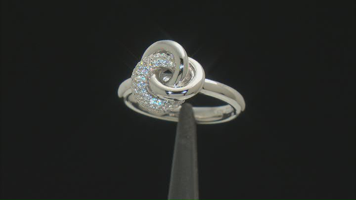 White Cubic Zirconia Platinum Over Sterling Silver Ring 0.37ctw Video Thumbnail