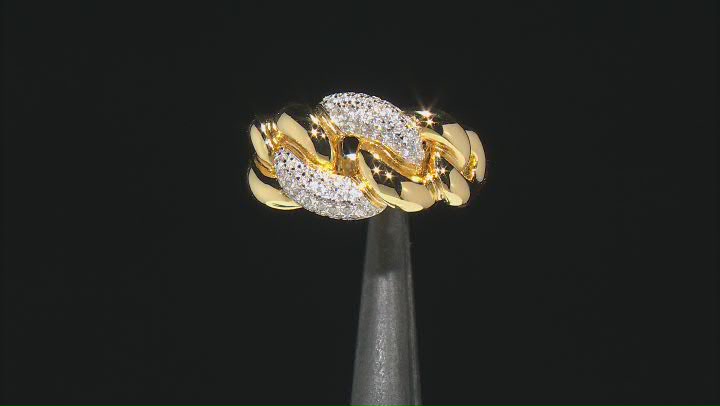 White Cubic Zirconia 18k Yellow Gold Over Sterling Silver Ring 0.45ctw Video Thumbnail