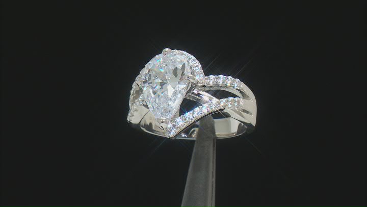 White Cubic Zirconia Rhodium Over Sterling Silver Ring 5.24ctw Video Thumbnail