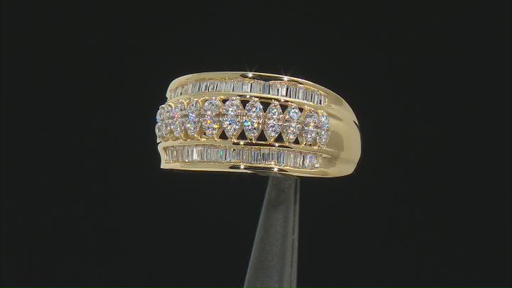 White Cubic Zirconia 18k Yellow Gold Over Sterling Silver Ring 1.35ctw Video Thumbnail