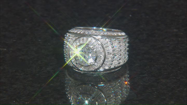 White Cubic Zirconia Rhodium Over Sterling Silver Ring 15.56ctw Video Thumbnail