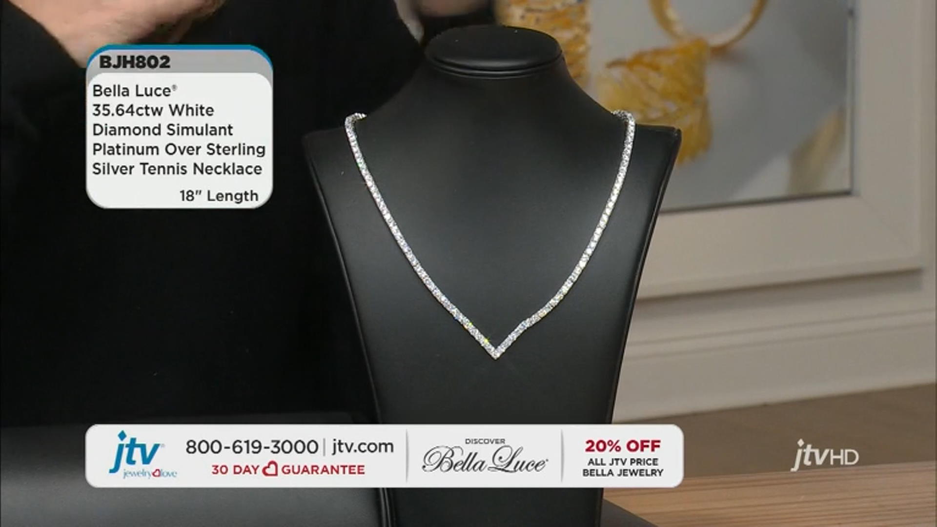 White Cubic Zirconia Platinum Over Sterling Silver Tennis Necklace 35.64ctw Video Thumbnail