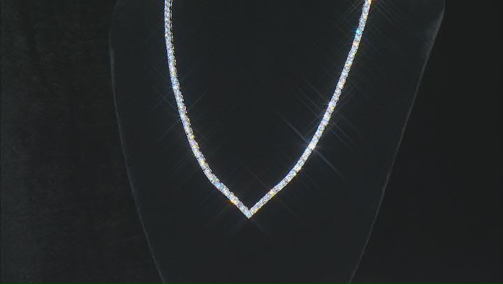 White Cubic Zirconia Platinum Over Sterling Silver Tennis Necklace 35.64ctw Video Thumbnail