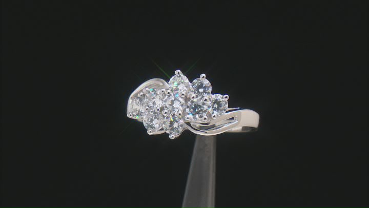 White Cubic Zirconia Platinum Over Sterling Silver Ring 2.39ctw Video Thumbnail