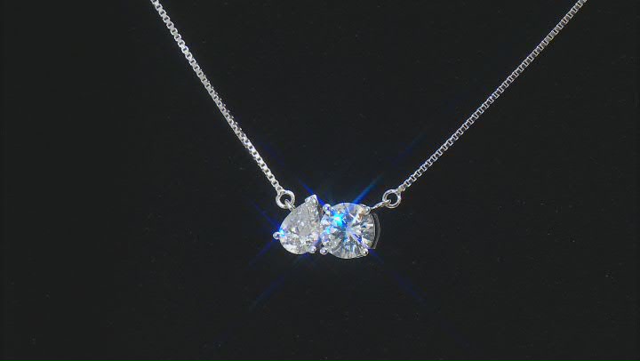 White Cubic Zirconia Rhodium Over Sterling Silver Necklace 2.97ctw Video Thumbnail