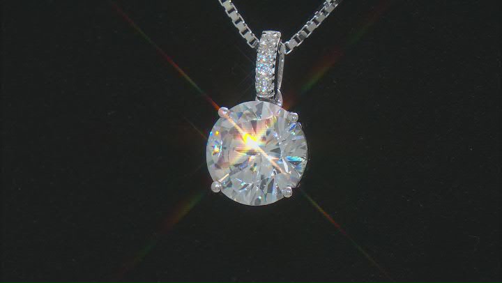 White Cubic Zirconia Rhodium Over Sterling Silver Pendant With Chain 6.04ctw Video Thumbnail