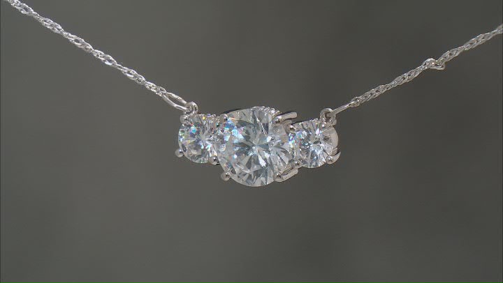 White Cubic Zirconia Platinum Over Sterling Silver Necklace 9.13ctw Video Thumbnail