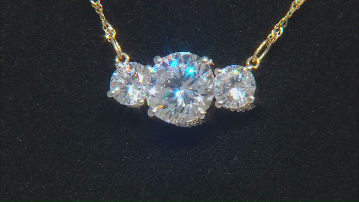 White Cubic Zirconia 18k Yellow Gold Over Sterling Silver Necklace 9.13ctw Video Thumbnail