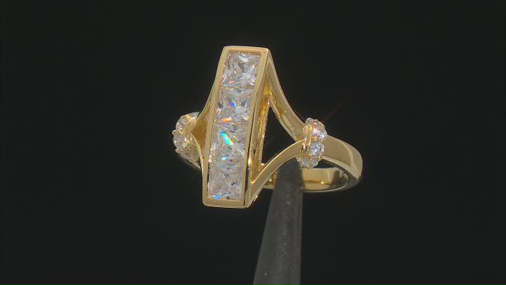 White Cubic Zirconia 18k Yellow Gold Over Sterling Silver Ring 2.33ctw Video Thumbnail
