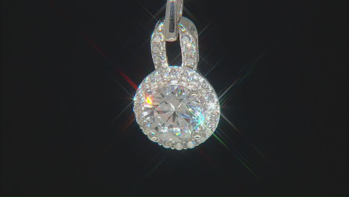 White Cubic Zirconia Rhodium Over Sterling Silver Pendant With Chain 3.90ctw Video Thumbnail