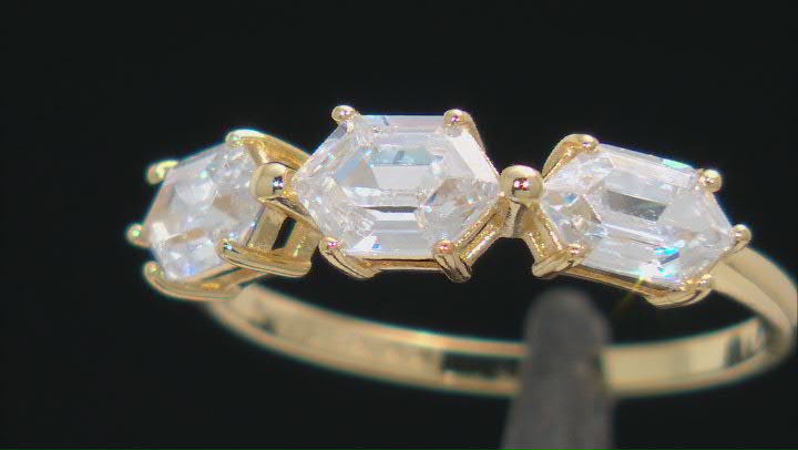 White Cubic Zirconia 18k Yellow Gold Over Sterling Silver Ring 2.87ctw Video Thumbnail