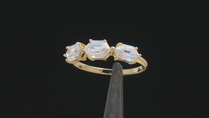 White Cubic Zirconia 18k Yellow Gold Over Sterling Silver Ring 2.87ctw Video Thumbnail