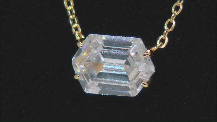 White Cubic Zirconia 18k Yellow Gold Over Sterling Silver Necklace 3.54ctw Video Thumbnail