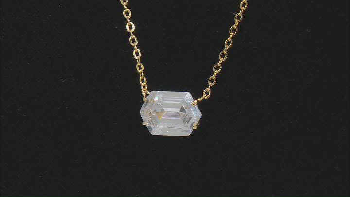 White Cubic Zirconia 18k Yellow Gold Over Sterling Silver Necklace 3.54ctw Video Thumbnail
