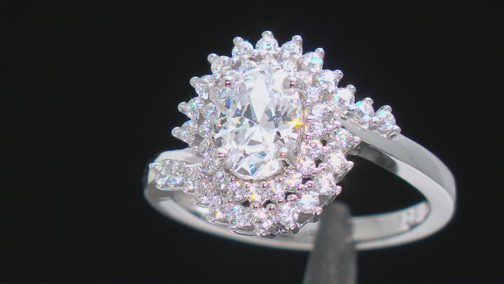 White Cubic Zirconia Rhodium Over Sterling Silver Ring 2.97ctw Video Thumbnail