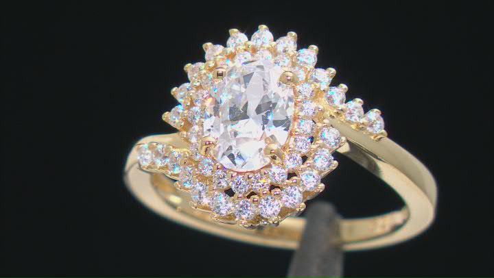 White Cubic Zirconia 18k Yellow Gold Over Sterling Silver Ring 2.97ctw Video Thumbnail