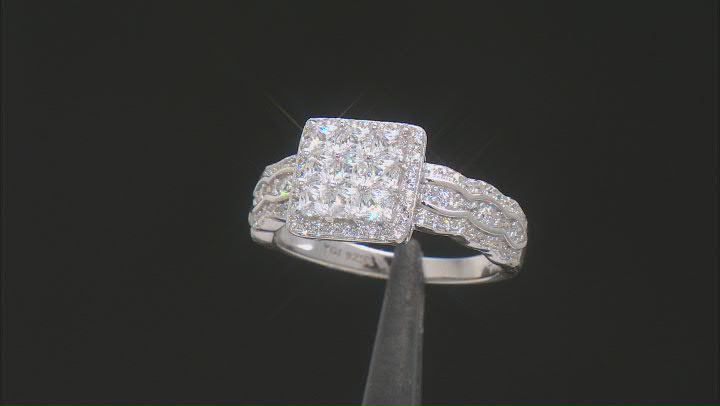 White Cubic Zirconia Rhodium Over Sterling Silver Ring 1.89ctw Video Thumbnail
