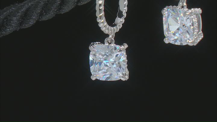 White Cubic Zirconia Rhodium Over Sterling Silver Earrings 8.37ctw Video Thumbnail